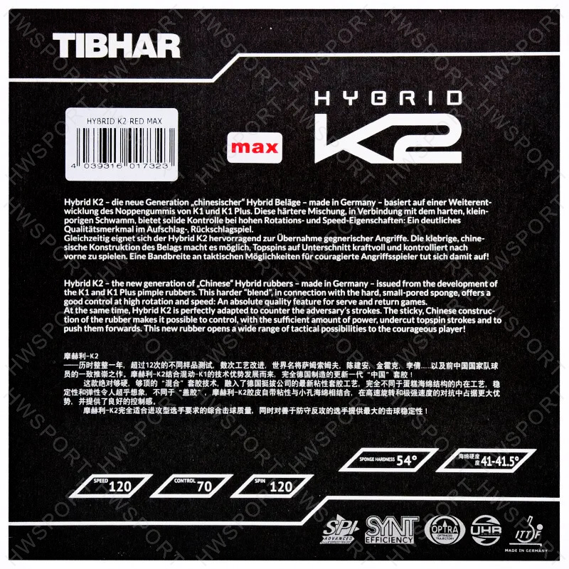 TIBHAR-Hoja superior de goma a - Table Tennis Hybrid Rubbers reseña y precio